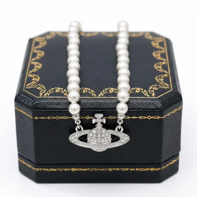 Saturn Pearl Zircon Clavicle Necklace