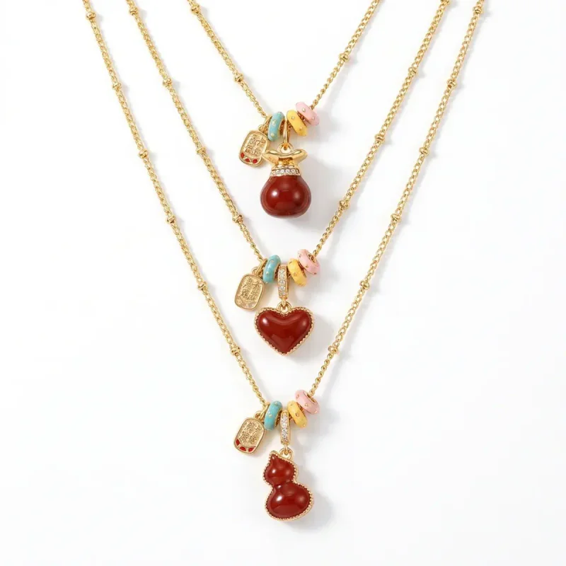 Double-Sided Red Dripping Oil Heart Pendant - hình ảnh 1