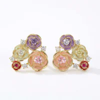 Purple Fairy Flower Pearl S925 Sterling Silver Earrings