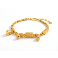 Women's Fu Lu Sand Gold Bracelet, Non-Fading, Wholesale.