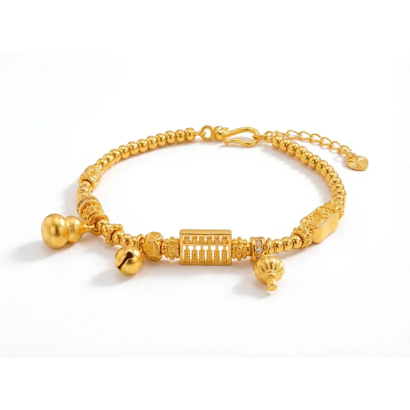 Women's Fu Lu Sand Gold Bracelet, Non-Fading, Wholesale. - сурет 1