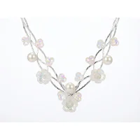 Multi-layer Flower Pearl Tassel Clavicle Necklace