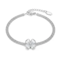 Gold Plated Copper Zircon Cherry Blossom Bracelet