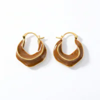 Maillard Enamel U-shaped Hong Kong Style Earrings
