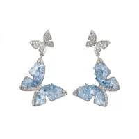New Chinese Crystal Stud Earrings S925 Silver Needle