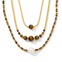 Vintage Natural Tigereye Waterdrop Necklace