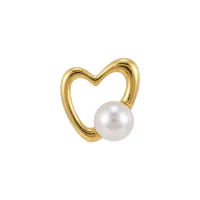 Hollow Heart Pearl Stud Earrings, 92