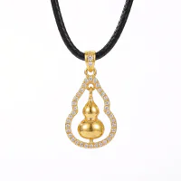 Gold-Tone Gem Calabash Pendant Necklace