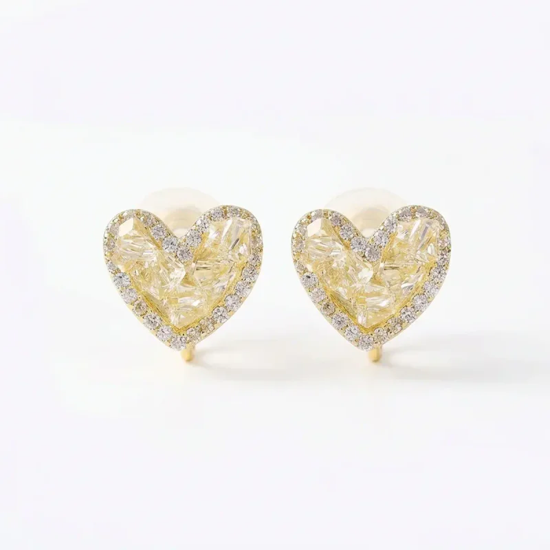 Zircon Heart Ear Clips for Non-Pierced Ears - imagem 1