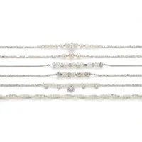Gold Plated Pearl Rice Bead Mixed Chain Necklace