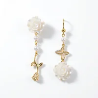 Copper Electroplated Rose Asymmetric Non-Pierced Ear Clip