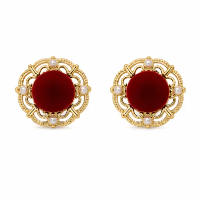 Copper Retro Pearl Mosquito Coil Ear Clips