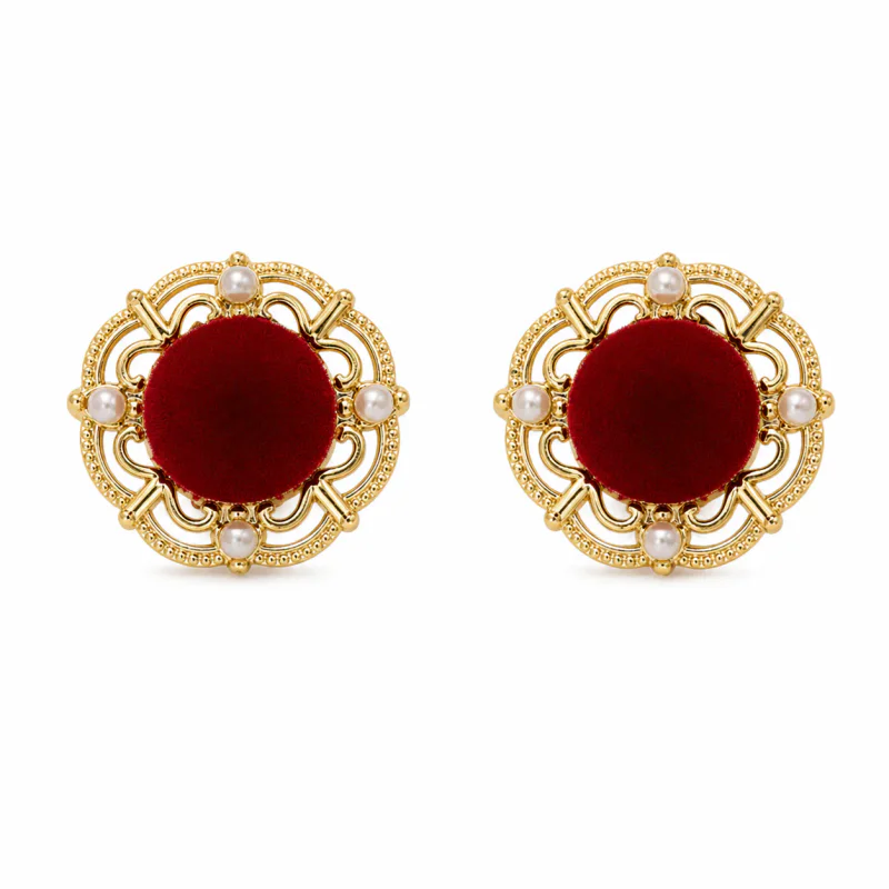 Copper Retro Pearl Mosquito Coil Ear Clips - imagem 1