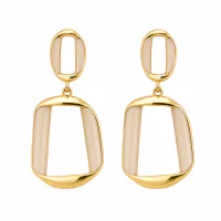 925 Silver Pin Geometric Oil Drip Drop Earrings