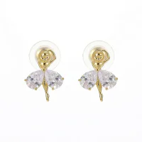 Zircon Ballet Girl Non-Pierced Ear Clip