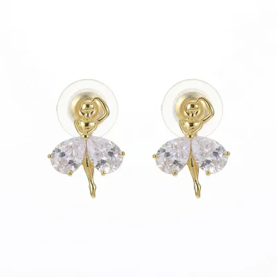 Zircon Ballet Girl Non-Pierced Ear Clip