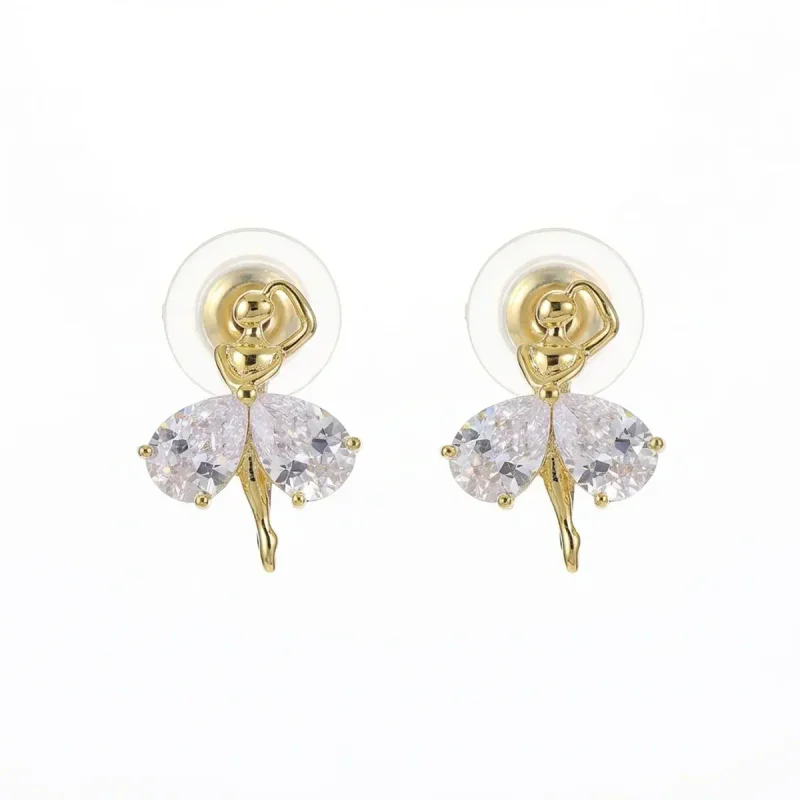 Zircon Ballet Girl Non-Pierced Ear Clip - image 1