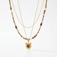 Maillard Natural Tiger Eye Double Layer Necklace