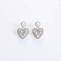 Women's S925 Heart Butterfly Pearl Stud Earrings