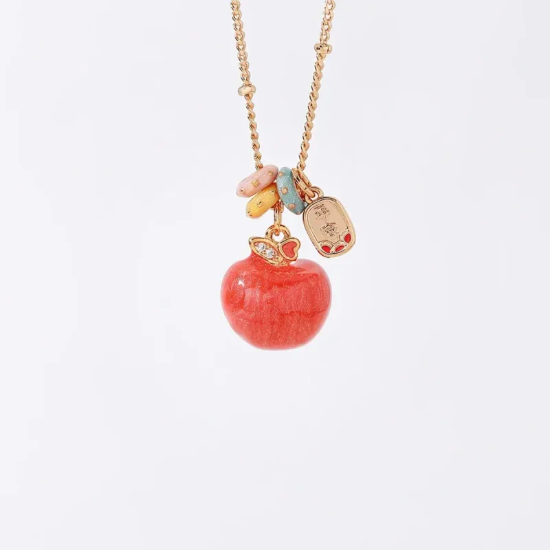 18K Gold Plated Temperature Change Dual-Wear Apple Heart Necklace - hình ảnh 1