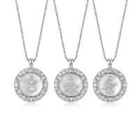 Zodiac Natural Shell Micro-Inlaid Adjustable Necklace