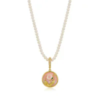 Natural Pearl Vintage Oil Painting Collarbone Necklace
