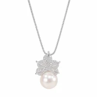 Diamond-Set Grape Aurora Pearl Necklace