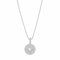 Compass Star Diamond Sweater Chain Necklace