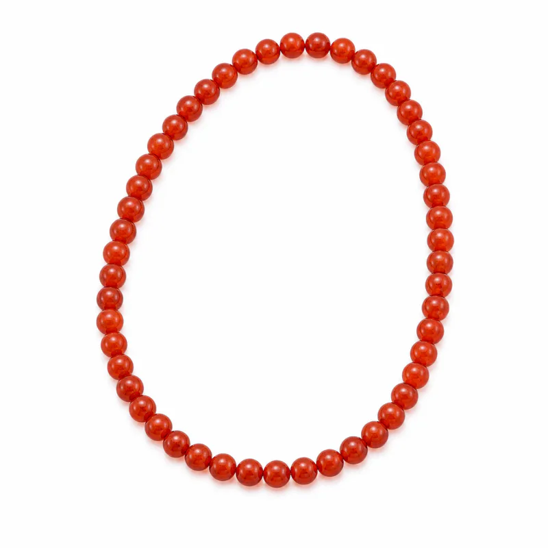 New Chinese Style Natural Red Agate Beaded Necklace - image 1