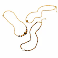 Vintage Natural Tigereye Waterdrop Necklace