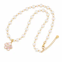 Pink Camellia Pearl Necklace Wholesale