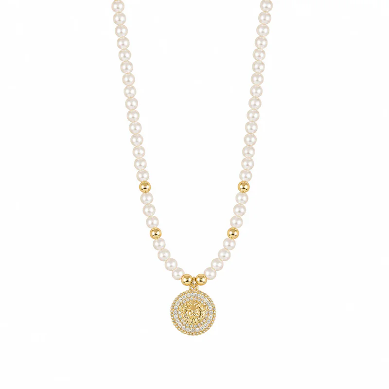 Manta Rose Zirconia Inlaid Pearl Necklace - hình ảnh 1