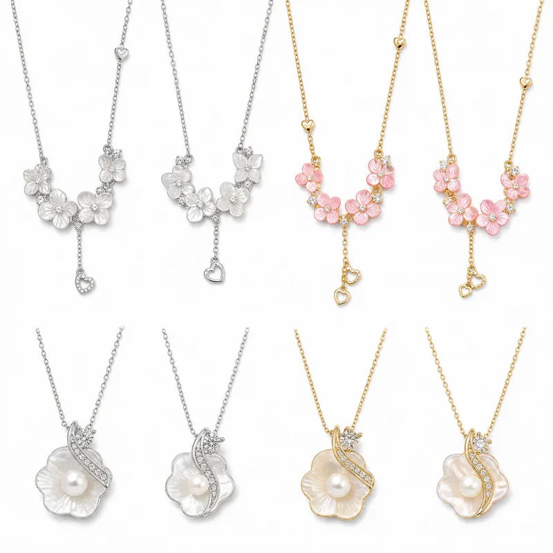 Real Gold Plated Copper Camellia Flower Necklace - image 1