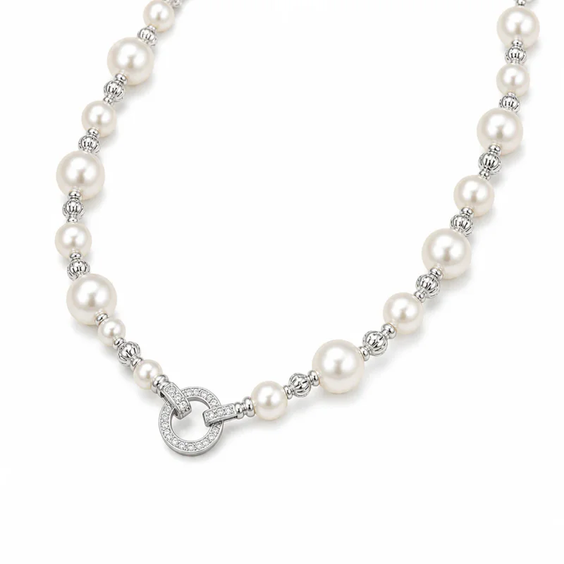 Manta Rose Violet Pearl Clavicle Necklace Women's - image 1