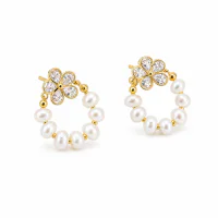 Natural Freshwater Pearl 925 Sterling Silver Stud Earrings