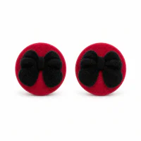 925 Sterling Silver Red Flocking Bow