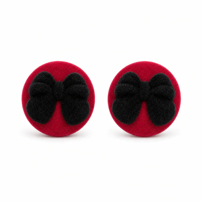 925 Sterling Silver Red Flocking Bow - image 1