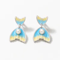 Monet Garden Natural Pearl 925 Silver Retro Oil Painting Earrings