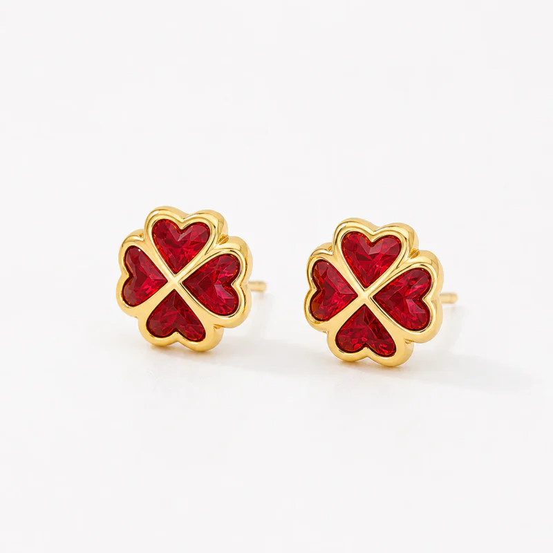 Geometric Round Tapered Zircon Stud Earrings - image 1