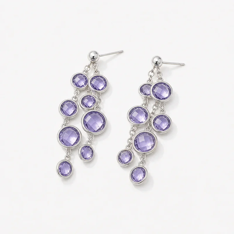 S925 Silver Needle Bohemian Crystal Drop Earrings - image 1