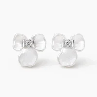 Iris Petal Zircon Detachable Stud Earrings 925 Sterling Silver Post