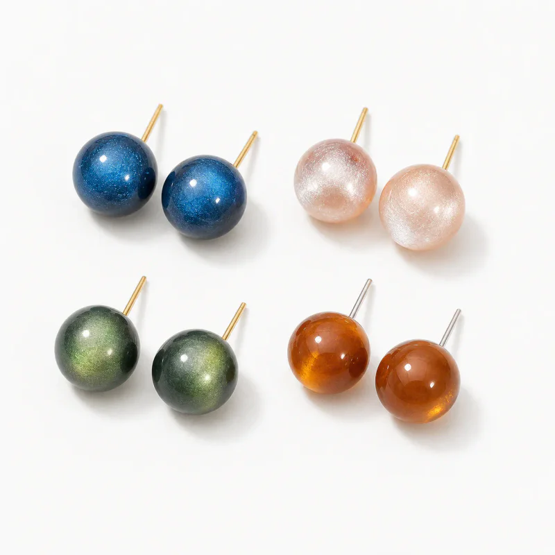 Wholesale Round Gemstone Stud Earrings S925 Silver Needle - image 1
