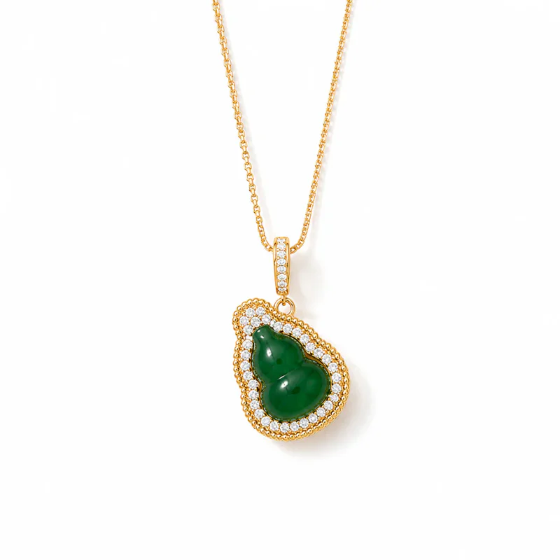 Gold Plated Copper Gourd Pendant Necklace - image 1