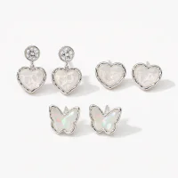 Copper Resin Butterfly Stud Earrings 925 Sterling Silver Post