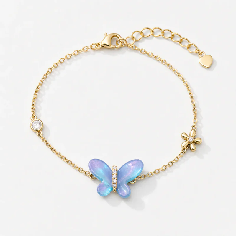 Women's Gold Plated Zircon Butterfly Moon Star Bracelet - image 1