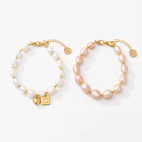 Natural Freshwater Pearl Baroque Heart Bracelet