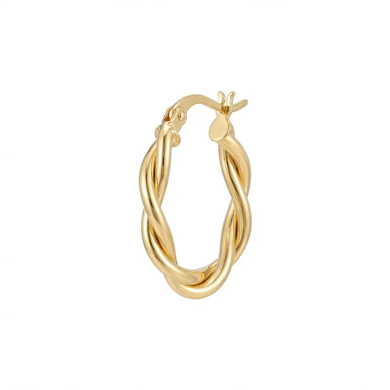 Copper Twisted Glossy Non-Pierced Ear Clip - 影像 1