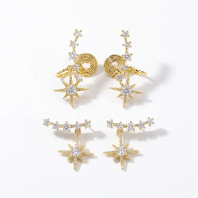 Women's Star Zircon Non-Pierced Ear Clips Wholesale