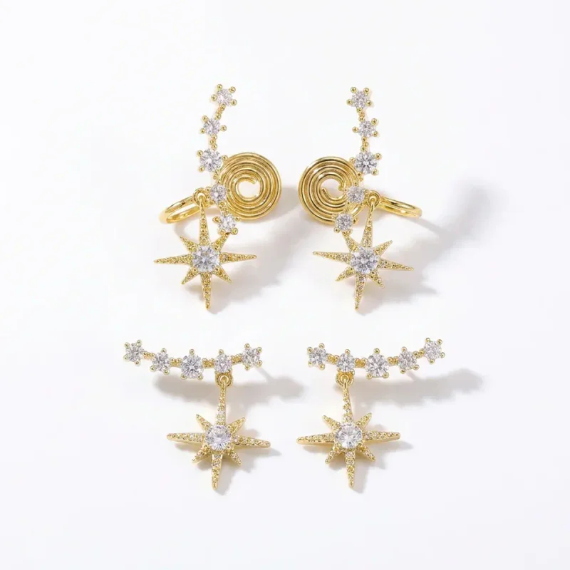 Women's Star Zircon Non-Pierced Ear Clips Wholesale - 影像 1