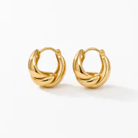 Women's Retro Geometric Twist Non-Pierced Ear Clips